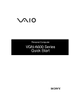 VGN-A600 Series Quick Start - Manuals, Specs & Warranty