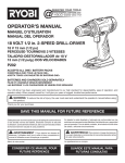 OPERATOR`S MANUAL - toolboy`s Corner: Ryobi 18v Tools