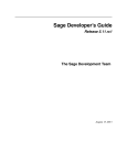 Sage Developer`s Guide Release 5.11.rc1 The