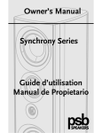 Owner`s Manual Synchrony Series Guide d`utilisation Manual de