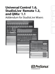Universal Control 1.6, StudioLive™ Remote 1.3, and