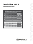 Presonus StudioLive 16.0.2 Operations Manual