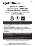 model gx series installation, operating and maintenance manual