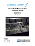 Euphonix S5 Digital Audio Mixing System Operation Manual