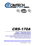 CRS-170A L-Band 1:1 Redundancy Switch