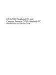 HP G7000 Notebook PC and Compaq Presario C700 Notebook PC
