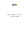 AXIS 242S IV Video Server User`s Manual