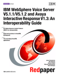 IBM WebSphere Voice Server V5.1.1/V5.1.2 and Avaya Interactive