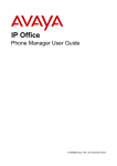 Avaya IP Office Phone Manager - User Guide