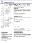 Avaya 1608/1616 Digital Phone User Guide