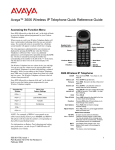 Avaya 3606 Wireless IP Telephone Quick Reference Guide