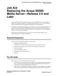 Job Aid Replacing the Avaya S8500 Media Server