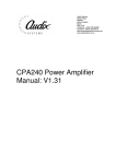 CPA240 Power Amplifier Manual: V1.31