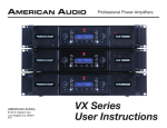 User Instructions VX Series