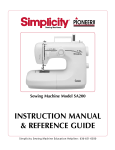 Simplicity Pioneer II SA200 Mechanical Sewing Machine