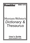 Franklin MWD-1470 Dictionary