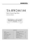 Onkyo TA-RW244 Single Cassette Deck
