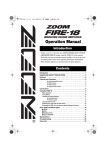 Zoom FIRE-18 Stereo Amplifier User Manual