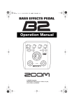 Zoom B22 Music Pedal User Manual