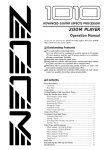 Zoom 1010 Music Pedal User Manual