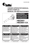 Zenoah HB2302 Snow Blower User Manual