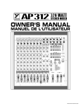 Yorkville Sound AP312 DJ Equipment User Manual