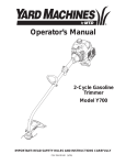 Yard Machines Y700 Trimmer User Manual