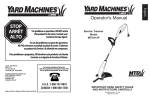 Yard Machines MTDA13P Trimmer User Manual