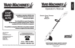 Yard Machines MTD27P Trimmer User Manual