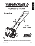 Yard Machines 769-02507 Snow Blower User Manual