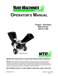 Yard Machines 462 Thru 465 Chipper User Manual