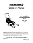 Yard Machines 430 Lawn Mower User Manual