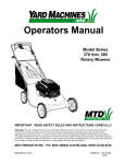 Yard Machines 370 Lawn Mower User Manual