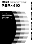 Yamaha PSR-410 Musical Instrument User Manual