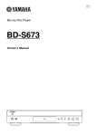 Yamaha BD-S673 Blu-ray Player User Manual