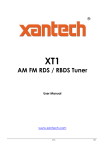 Xantech XT1 Radio User Manual