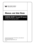 Williams Sound PFM 300E RCH Satellite Radio User Manual