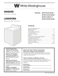 White-Westinghouse SWS1233CQ/S0 Washer User Manual