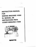 White 1000 Sewing Machine User Manual
