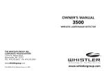Whistler 3500 Radar Detector User Manual
