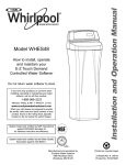 Whirlpool WHES48 Water System User Manual
