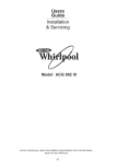 Whirlpool ACG902IX Cooktop User Manual