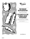 Whirlpool 3VET16GKGW01 Refrigerator User Manual