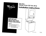 Whirlpool 3LTE5243BN0 Washer/Dryer User Manual