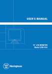 Westinghouse LCM - 19v5 Computer Monitor User Manual