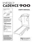 Weslo 900 Treadmill User Manual