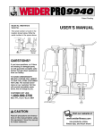 Weider 9940 Home Gym User Manual