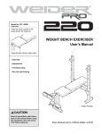 Weider 831.150291 Home Gym User Manual