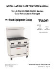 Vulcan-Hart 24S Range User Manual