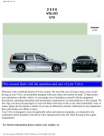 Volvo V70 Automobile User Manual